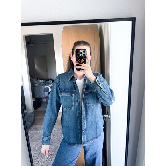 Zara Blue Denim Shirt Jacket - Picture 7 of 7